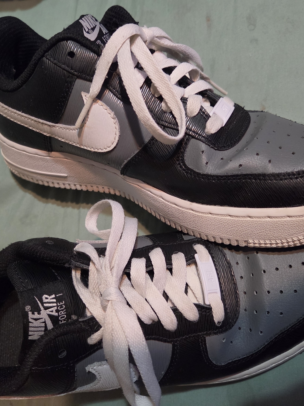 Nike AF1 Low "By You" Custom Panda Black & White Sneakers - Size 8W